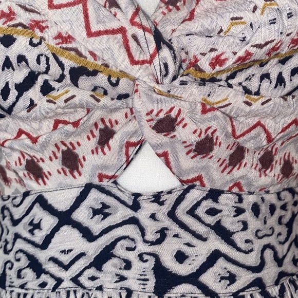 Angie Boho Ikat Knot Front Peekaboo Dress - Picture 3 of 16